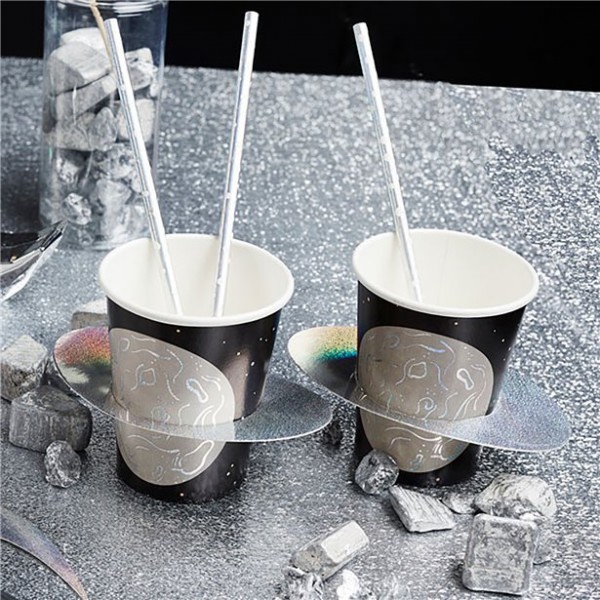 10 Astronauten Pappbecher 250ml 3