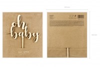 Holz Tortendeko Oh Baby 13,5 x 17cm