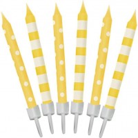 12 Tortenkerzen Birthday Child gelb