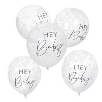 5 Botanical Babyparty Luftballons 30cm