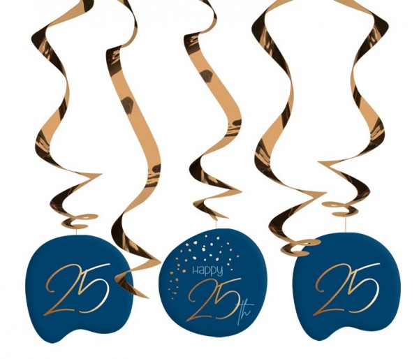5 Elegant Blue 25th Birthday Spiralhänger