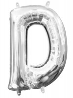 Mini Folienballon Buchstabe D silber 35cm