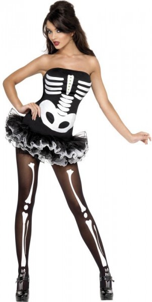 Halloween Kostüm Skelett Lady Verführerisch