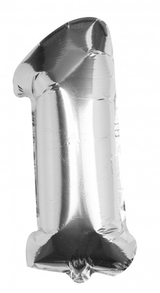 Silberner Zahl 1 Folienballon 40cm