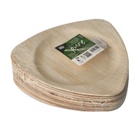 25 Palmblatt Teller Rossini 3-eckig 25 x 25cm