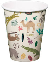 6 Zoo födelsedag pappersmuggar 250ml