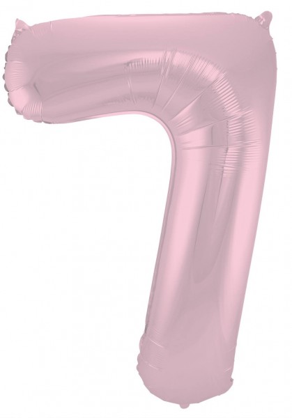 Matt nummer 7 folieballong rosa 86cm