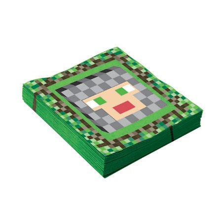 16 Mittelalter Pixel Servietten 25cm
