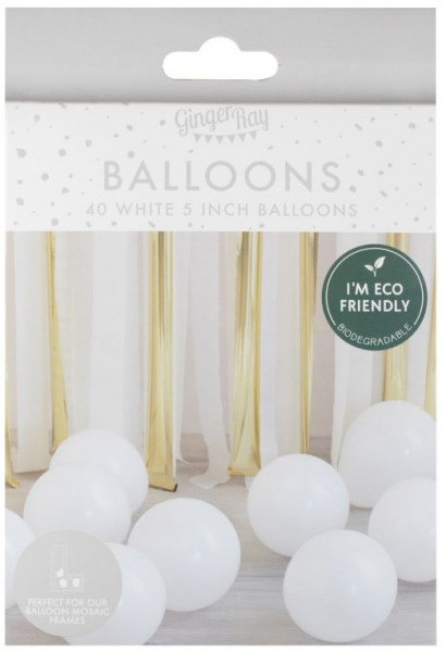 40 Eco Latexballons Weiß 3