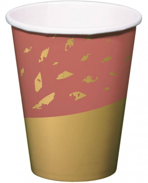 8 Golden Dusk Pappbecher 250ml