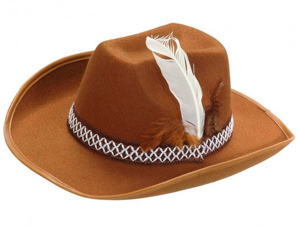 Feder Cowboyhut Braun