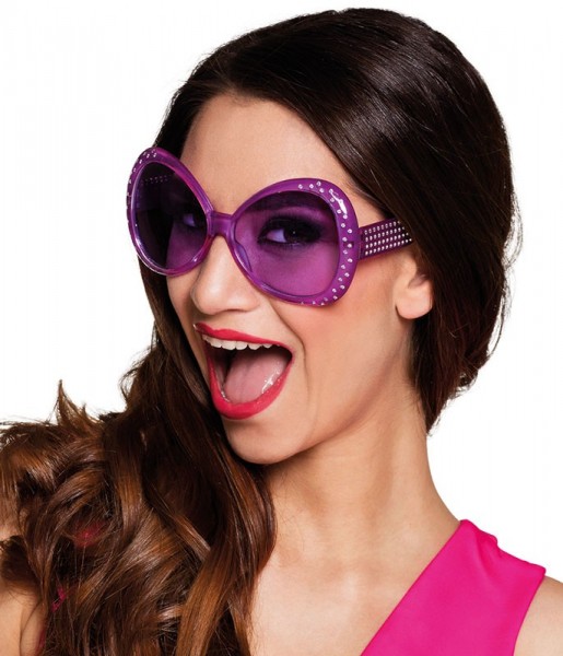 Lila Strass Brille