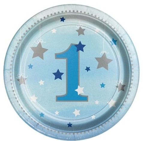 8 Twinkle First Birthday Star Pappteller 18cm
