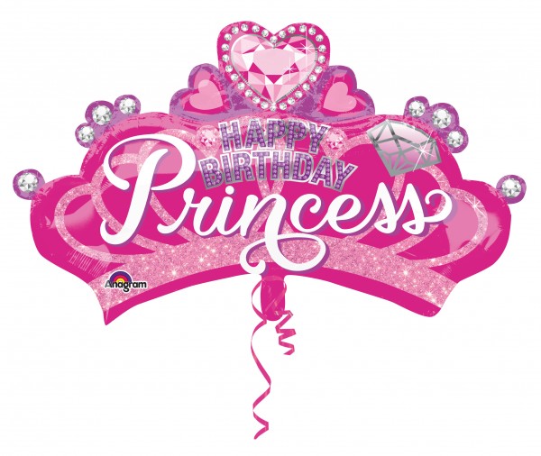 Geburtstagsballon Glitzer Princess Krone XL