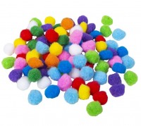 100 Bunte Deko & Bastel Pompons
