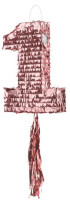 Vorschau: Roségoldene Zahl 1 Zieh-Piñata