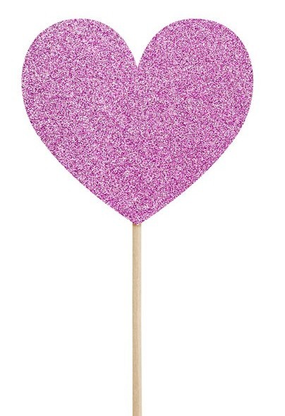 6 Glitzernde Love is sweet Herz Party Picker 11cm