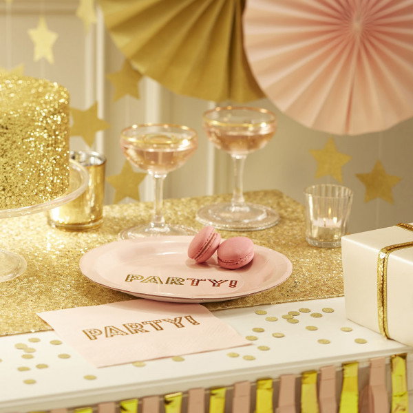 Gold-Rosa Happy Birthday Girlande 4