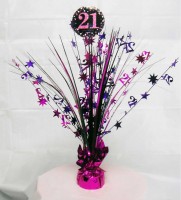 Pink 21st Birthday Tischfontäne 46cm