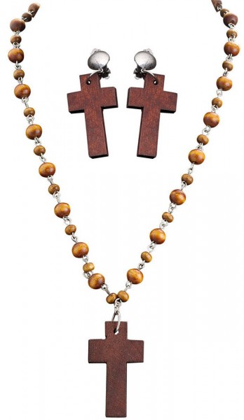Braunes Nonnen Schmuck Set