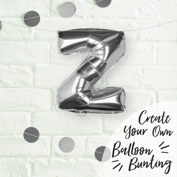 Silberner Z Buchstaben Folienballon 40cm