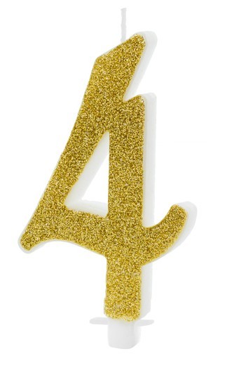 Glossy Birthday Zahl 4 Tortenkerze 10cm
