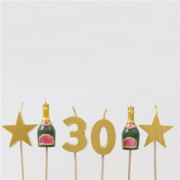 30. Geburtstag Tortenkerzen Set 6-teilig