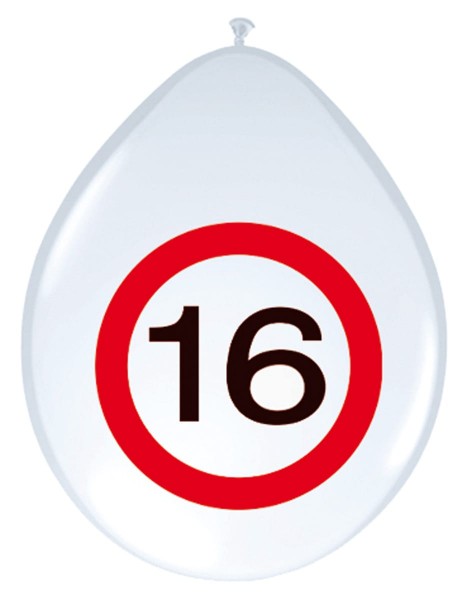 8 Verkehrsschild 16 Ballons 30cm