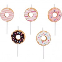 5 Donut Tortenkerzen 3,5cm