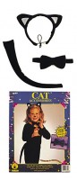 Schwarzes Kinder Katzen Set 3 Teilig