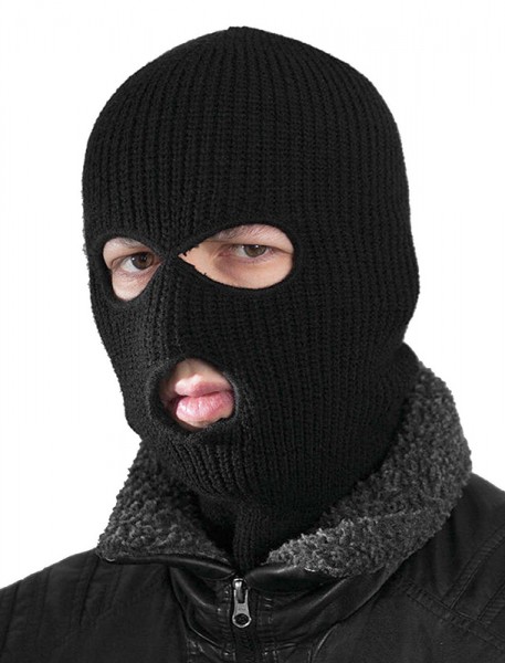 Bankräuber Strumpfmaske Schwarz