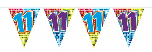 Groovy 11th Birthday Wimpelkette 3m