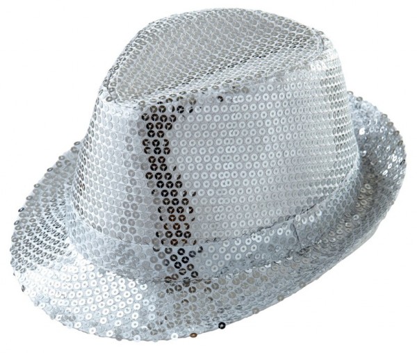 Silva Pailletten Fedora In Silber
