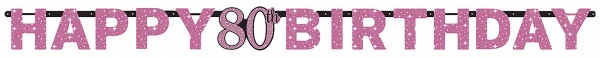 Pink 80th Birthday Girlande 2,13m