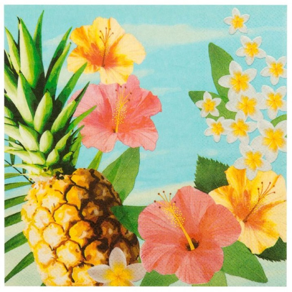 20 Bunte Hawaii Servietten 33cm 3