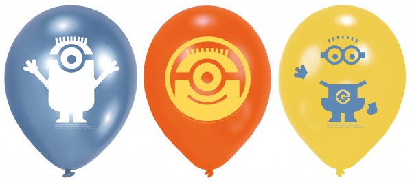 6 Minion Trio Luftballons 23 cm