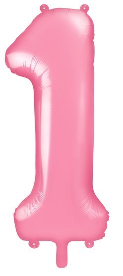 Nummer 1 folieballong rosa 86cm