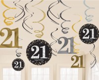 12 Golden 21st Birthday Spiralhänger 61cm