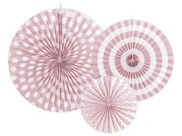 3 Spring Party Papierrosetten rosa
