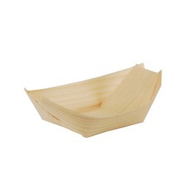 50 Holz Fingerfood Schalen Boot 11 x 6,5cm