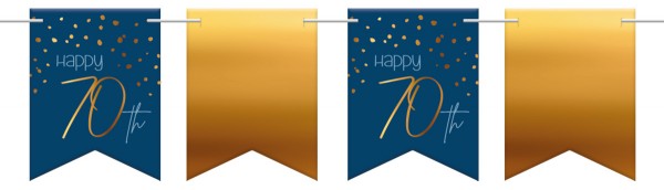 Elegant Blue 70th Birthday Wimpelkette 6m