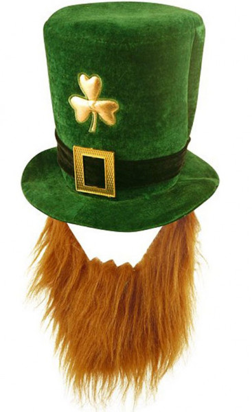St Patricks Day Leprechaun Zylinder mit Bart