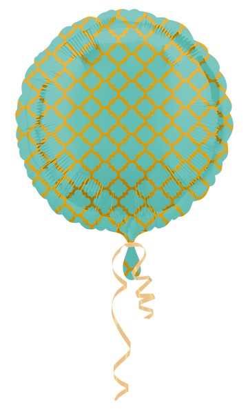 Runder Folienballon grün-gold gemustert