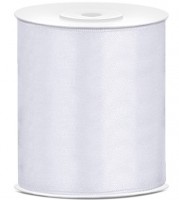 25m Satin Geschenkband weiß 10cm