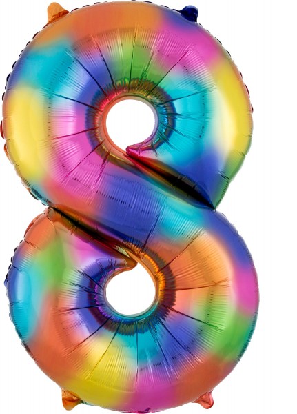 Regenbogen Zahl 8 Folienballon