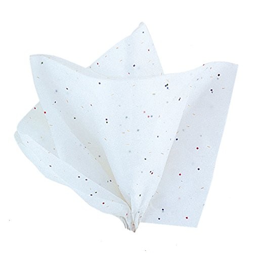 5 Geschenkpapier Abschnitte Weiß mit Glitzer