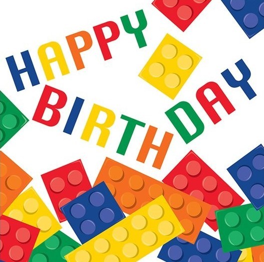 16 Bunte Baustein Birthday Servietten 33cm