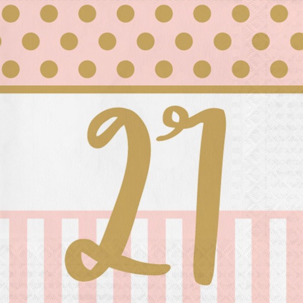 16 Lovely 21st Birthday Servietten 33cm