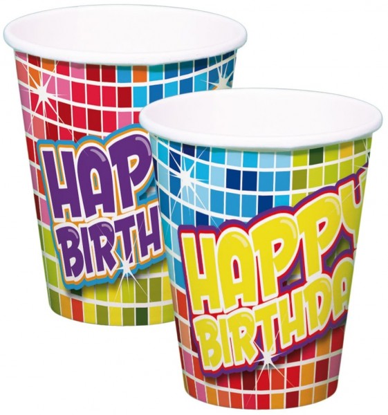 6 Grioovy Happy Birthday Becher 250ml