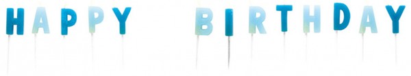Happy Birthday Kerzen Set Blau Für Torten
